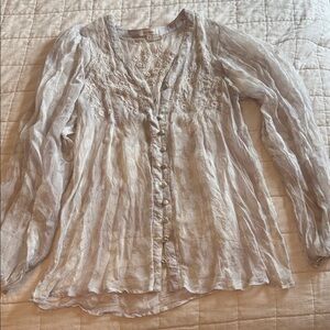 Sundance Silk Embroidered Peasant Blouse